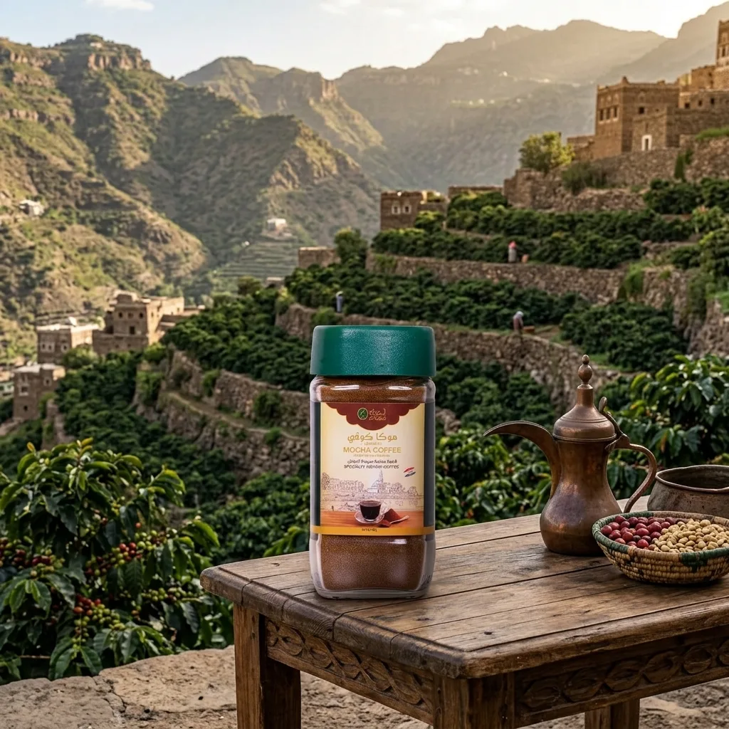 Mocha Yemen, Instant Coffee, Yemeni Coffee Table Farming